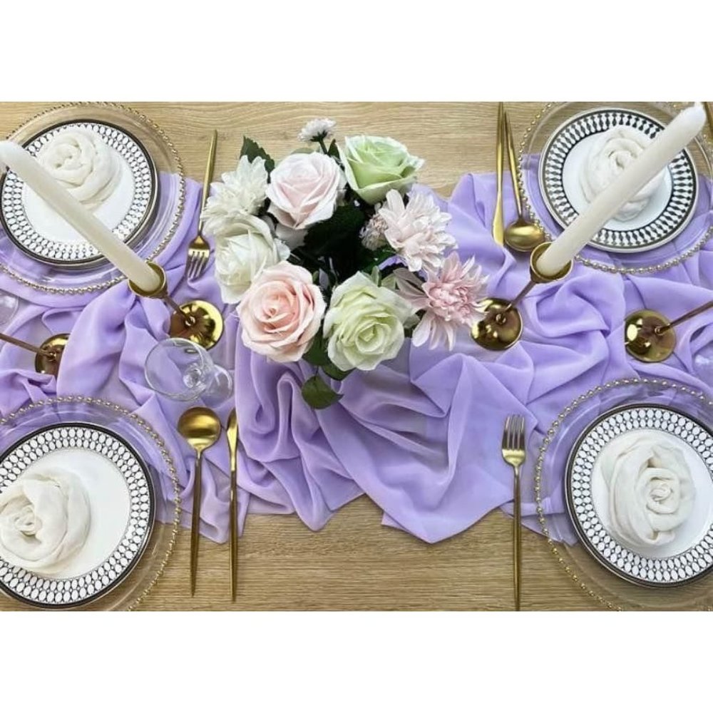 Lavender Chiffon Table Runner 29x156 Inches Wedding Party Decor 13 Feet ~ New